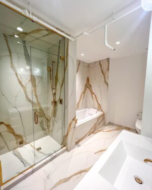Brooke Lynn Hytes Instagram - House update!
My dream bathroom is FINALLY finished 😭

Massive shoutout to @earth.meets.luxury for being so wonderfully patient with me and for doing such exquisite work 🙌🏻❤️ 

Also, thanks @theonlydetox who mined, cut and installed the stone herself. Blindfolded.
