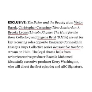 Brooke Lyons Instagram - I am one lucky duck. 🙏🏻⁣
⁣
Thank you thank you ⁣
@kerrywashington⁣
@larrywilmore⁣
@dramaraamla⁣
@tamaratgreg⁣
@petechatmon⁣
@kimhardincasting⁣
@pilarspics⁣
@simpsonstreet⁣
@hulu⁣
⁣
#ReasonableDoubt #Hulu #OnyxCollective