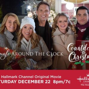 Brooke Nevin Instagram - One more day until the premiere of #JingleAroundTheClock on @hallmarkchannel! I’ll be live tweeting! Also, had to share this #awkwardfamilyphoto version of our promo shot...Which one do you like better?! 🤣