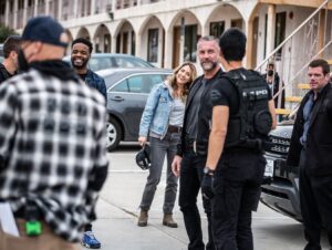 Brooke Nevin Instagram - Talk about a wild ride! Here are some BTS shots (📸 @davinophotostudio ) from last night’s episode of @swatcbs. 

This cast and crew works hard to bring weekly doses of high octane entertainment to your screens at home…and also know how to have fun while doing it!

A huge thank you to @swatwriters and @michaelgemballa for creating this kick-ass return arc for “Ally”. When you make being bad this fun, who wants to be good?!

Shout-out to the leader of said kick-assery, director #johnterlesky!

And feeling pretty lucky I got to share the screen again with scene partner and partner-in-crime, well fighting crime — @davidbradleylim along with @shemarfmoore and the amazing cast of S.W.A.T.

🔥🙌🏼🔥