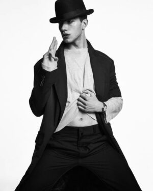 Bruce Herbelin-Earle Instagram - 🤡 MAN ABOUT TOWN 🤡 
@_manabouttownuk 
Photography - @philippevogelenzang 
Fashion - @wayperry_edit 
Hair - @tylerjohnstonhair 
Makeup - @monaleannemakeup 
@bigskystudios