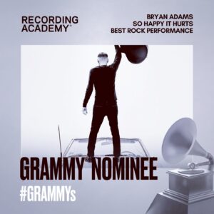 Bryan Adams Instagram - ‘So Happy It Hurts’ has been nominated for best rock performance at the 2023 Grammy’s #sohappyithurts