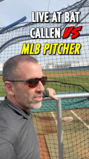 Bryan Callen Instagram - At my tender age I’m still taking good cuts against an MLB Pitcher! Full vid going up soon on YT