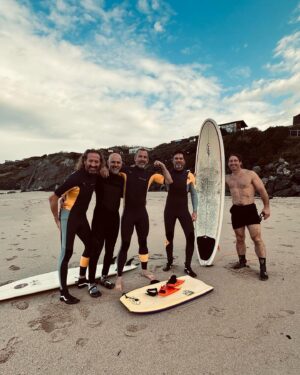 Bryan Callen Instagram - Of course Tim gets in the ocean in the winter with no shirt on. I kept mine in so I wouldn’t put him to shame.