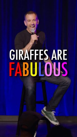 Bryan Callen Instagram - The giraffe is the most 🌈 animal in the wild. UPCOMING SHOWS: LOL SAN ANTONIO 7/12-14, TOLEDO FUNNYBONE 8/ 16-17 #standupcomedy #standup #giraffe #gay #pride #comedyreels #foryou
