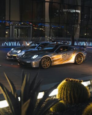 Bryan Craig Instagram - it may look like a video game… but it’s me @chris.fren @peterpulai @austin7219 driving these gorgeous gt3s through Las Vegas repping @ipeofficial_ @nitron_suspension @aero_werkz 📸 by : @pulai.photo