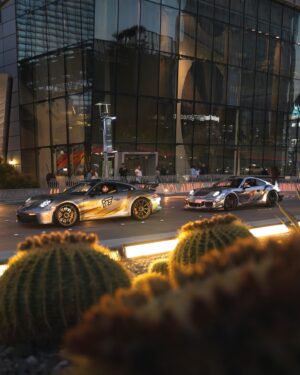 Bryan Craig Instagram - it may look like a video game… but it’s me @chris.fren @peterpulai @austin7219 driving these gorgeous gt3s through Las Vegas repping @ipeofficial_ @nitron_suspension @aero_werkz 📸 by : @pulai.photo