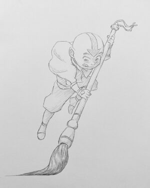 Bryan Konietzko Instagram - Howdy, friends. I did a couple versions of this drawing as gifts for some young folks who, on one hand, are finding it hard to fit into the systems and constructs society has laid out for them; and on the other, have found that making art is something they have a knack for and that makes them feel better—like a window into a world where they do feel like they belong. I want to encourage them and anyone else out there who might be feeling the same to keep making art, and to keep getting to know themselves—their true selves, not what society or social media might want them to be—through the process. Climb through that window and join the rest of us creative folks who make stuff because we are compelled to, because it’s how we thrive and the best and only way we know how to exist. Not only will you find kindred spirits through your art, but you just may find that the society that didn’t seem to know where you fit in actually needs you and the art that you make. 💙⬇️💙 #aang #art