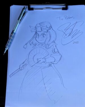 Bryan Konietzko Instagram - Roadside sketch for my friend’s daughter. ⚡️💚⚡️