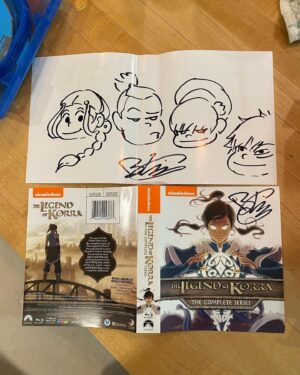 Bryan Konietzko Instagram - I’m signing & doodling upon a bunch of stuff for an upcoming charity auction benefiting @santedorrescue an animal rescue organization in LA that’s near and dear to my heart. This first item, pictured, is The Ultimate Aang & Korra Blu-Ray Collection. Keep an eye out here if you’re interested in bidding. I’ll let you know when the auction is live. Thanks! 🌈💙✨