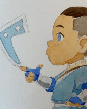 Bryan Konietzko Instagram - Here are the other 4 watercolor sketches I did for the charity auction benefitting the National Multiple Sclerosis Society this coming weekend at @animeboston 💦🐠💦 These are all on 5.5” x 8.5” Strathmore cold press. @mike_dante_d and I also signed some Avatar stuff for the auction. I don’t have any info yet on if/how you might be able to bid remotely but I’ll share it when I do. #avatarthelastairbender #sokka #toph #momo #aang #katara #animeboston2023 #nationalmssociety #charityauction