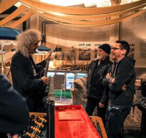 Bryan Singer Instagram - Backstage this week. Thank you #brianmay #rogertaylor #jimbeach  for all the help and support! #queen  #grahamking #liveaid May's original #fender #telecaster from the day:) #crazylittlethingcalledlove Thank you cast and crew for an amazing birthday surprise that I wish I could post! ;)