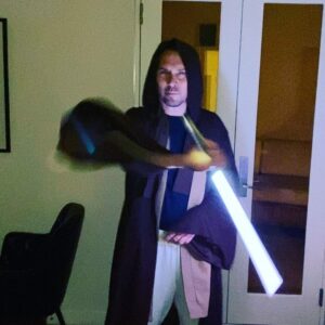 Bryan Singer Instagram - #lightsaber fail with @ukladinla commentary.  Stayed in with a cold for #Halloween 🤧 video @frankiedonjae #starwars