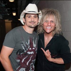 C.C. DeVille Instagram - In 2012 I was invited to Brad Paisley’s show and Brad had me come up and play the last song of the night, Brad’s song “Alcohol”. It turned into us running around stage and trading guitar licks.  It was very fun.
#bradpaisley #ccdeville