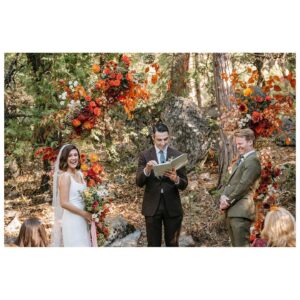 Caitlin McGee Instagram - ✨ The thing about weddings is they’re just a big party… probably the biggest party you’ll ever throw but a party nonetheless. But if you’re lucky, you can to spend a day or maybe two surrounded by all of your favorite people. You get to watch your worlds collide and your heart swells like the grinch and there are gorgeous flowers and dancing and unadulterated joy. So yes it’s a party, but it was a damn good one 🌙
.
.
.
.
Not to mention you get to work with wildly talented people who make your dreams just appear like poof holy shit how did this get here?!! 
Venue: @yosemite_evergreen 
Planner: @heartthrobweddings 
Florals: @cobralily 
Photographer: @paulabphoto 
Videographer: @lovelitfilms 
DJ: @heartofgolddjs 
Dress#1: @alexandragrecco through @lovelybride 
Dress#2: @odylynetheceremony 
Jewelry: @anthropologie and @mejuri 
Rentals: @archiverentals 
Paper: @primandpixie
HMU: @theadorable1 & @stephrives 💗