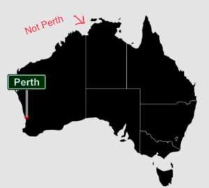 Cal Wilson Instagram - When I first moved to Australia 20 years ago, I hadn’t got my head around where everything was, so I thought Perth was up the top in a Darwin-esque sort of direction. 

I also thought the AFL contained so many teams, no one would notice if I said I barracked for the Caloundra Sea Bats. 

Rest assured Perth, I know where you are now, and I’ll be there this Thursday night with my show Supposably. Ticket link in my bio. 

Carn the Sea Bats!

#comedy #perth #StandUp #WA #supposably 

(Image: a map of Australia, all in black. Where Perth is, to the far left of the pic is a green road sign that says PERTH. Up the top of the map, near Darwin is a shaky red arrow and the words Not Perth. It’s very hard to draw on a screen neatly with your finger it turns out.)