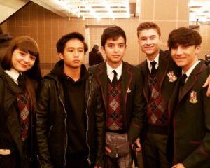 Cameron Brodeur Instagram - He likes us trust me. #deadben #umbrellaacademy #happyfamily ☂️