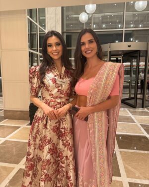 Camila Pinzón Instagram - Happy women’s day to all the outstanding women in the world ♥️ Had the pleasure to speak with our eternal Miss World 2004 @majumantilla 🌍 beautiful inside and  out, thank you for your kind words.
Also: see you tomorrow for the Miss World finale 💫
Dress: @christopheguillarme 
-
Feliz dia de la mujer a todas las extraordinarias mujeres en este mundo ♥️ Un rato ameno el dia de hoy junto a nuestra eterna Miss Mundo 2004 @majumantilla , gracias por tus bellas y sinceras palabras 🌍 Nos vemos mañana para la final de Miss Mundo.
-
For all the latest news follow @missworld official instagram
#missworld
#missworld71
#71mw
#india
#beautywithapurpose #bwap
-

Miss World Colombia - @missmundocolombia
 
My Team:
 @aldopeluqueria @salerm_cosmetics_co @clubbodytech @lasergioemprende @sergioyalexandraradaoficial @dra.alexandrarada @redmastv @melodiastereobogota @doubletree_byhilton @fabianchacone @cstoficial @drcesartobar @dradrianalabrador @clinicalafont @museointernacionalesmeralda @official_andreaventuroli @fernando_marinm