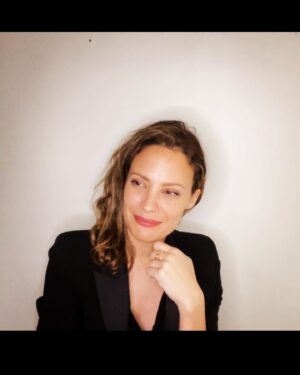 Camille De Pazzis Instagram - Essais 🎥 #newpart #newworld #tuxedo 💋 #gold #actress