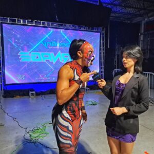 Camille Ligon Instagram - In the house for @destinyworldwrestling and @samleterna on the mic asking me my thoughts on this Tournament to crown the 1st ever Destiny Women's Champion....and I'm giving her all of my thoughts as usual😈😈😈 if you're not here in Ontario you can catch the action later on @independentwrestlingtv and Destiny's youtube....you're in for a treat!!!

#womenswrestling #supportwomenswrestling #supportindywrestling #Canada #Ontario #destinywrestling #sundayfunday