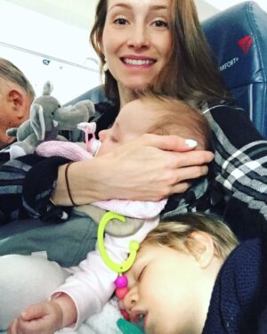 Candace Bailey Instagram - Trip home with BOTH kids by myself. Exhausting, crazy day, but I made it! Woohoo! Now time for a 🍷..or 5