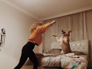 Cansu Türedi Instagram - başını okşuyorum. “sen burada bekle tamam mı? markete gidip, geliyorum.” diyorum. kurduğum onca cümle içinde “bekle”yi seçip aldığını, biliyorum. ve sesimin tonundan sevgi sezdiğini. oturuyor ve beklemeye koyuluyor. oturduğunda her şeyin hallolacağına inanıyor, ödülmüşsün gibi bekliyor. kapı kapanıyor, balkona koşarken çıkardığı sesleri duyuyorum. balkondan başını uzatıp, gidişime bakıyor. maksimum 20 dakika sonra geri döndüğümde çok uzun zaman geçmiş gibi dans ediyor, heyecanla koşuyor evin içinde. canı sıkılırsa patisini koluma koyuyor. bir de şu sıra yaklaşık bir dakika ön hazırlık yapıp, sonunda gür bir “hav” sesi çıkarıyor. “bağırma” diyeceğimi bildiğinden sessiz bir tonla giriş yapıyor ama sesini ayarlayamıyor. “gel” deyip, çağırıyorum yatağa. kafasını göğsüme koyuyor. “çok güzel bir çocuk varmış” diye başlayıp, kendi hikayesini anlatırken kulaklarının arkasını okşuyorum. uyuyor. bugün “oyuncak dediğin de birbirine dolanmış ipler.” dedim, alıp koşmaya başladı. ayakları parkede kayarken ben epey eğlendim. tüm derdi güvende hissetmek ve incelttiğin sesinden bir şeyler duymak. ne olursa… köpeğinizle oturup, ekonomiden ya da ne kadar boktan hissettiğinizden konuşabilirsiniz. konuşmanın arasından seçeceği birkaç kelime nedense çok ilgisini çektiğinden arada kafasını türlü şekillere sokarak keyiflendirecektir. bazen dışarıda bıraksam, geri gelmez, beni çok da sevmiyor gibi geliyor ama evin içinde beni takip edişi, aynı odadayız tamam ama bir şekilde yanında uzanmalıyım deyişi sanırım beni sevdiğini gösteriyor. paralel bir evrende umarım benim başımı da sen okşarsın, diyorum. şimdi hiçbir şeyden haberin yok, rutinin hiç bozulmuyor, rutinler sıkıcı da gelse güvenli ve sakindir, iyisin iyi, diyorum. patisini veriyor. oyun arkadaşım; şimdi yanımda yatıyor. dün oyun oynarken kafasını duvara vurdu, başta farketmedi ama ben “hihh” diye panikle kafasını öpünce durumu hemen anlayıp, kullanmaya başladı. duruldu, başını eğdi ve öpmem için patisiyle birkaç kere vurdu. hiçbir şeyden haberi yok gibi ama her şeye o kadar hakim ki… gizli olmayan bir kamera tarafından izleniyorum. hoş… gözleri üstümden hiç eksik olmasa keşke. 💜