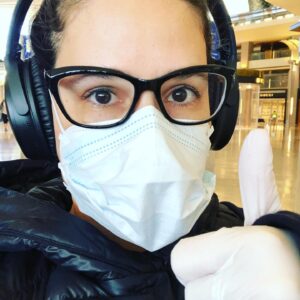 Cara Santa Maria Instagram - Double masked and ready to fly. This should be interesting...