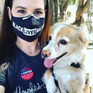 Cara Santa Maria Instagram - This is the big one, folks. #ivoted. Did you? Killer joined me to cast my ballot in an official box in Los Angeles. My mask and t-shirt probably tell you everything else you need to know 🙃🗳🇺🇸
