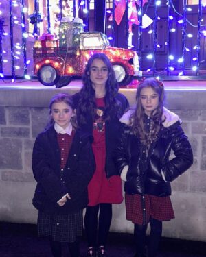 Carina Battrick Instagram - “The thing about trains ... it doesn’t matter where they’re going. What matters is deciding to get on.”— Conductor, “The Polar Express”

#holiday #sisters #christmastree #model #ralphlauren #happyholidays #adorable #cutenessoverload #igkids #fashion #holidayfashion #style #stylishtrends #stylekids #pattern #red #brunette #blondehair #styletrends #fashionkids #kidsholiday #stripes #santa #gifts #happyholidays #christmas2023 #holidaymagic #love #sisterlove #christmasdress #christmaseveboxes