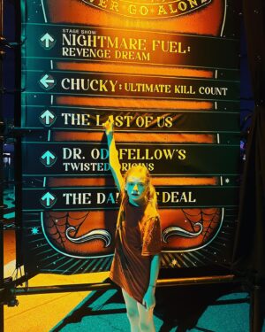 Carina Battrick Instagram - Take me back! 
A few months ago I had the privilege to attend Universal Horror Nights at Universal Studios Orlando! It was an absolutely incredible experience and I even go to visit my best friend until the end! 
Put it on your list of must things to do in 2024! Mandatory for any horror fans! Who know who will be there next year? Any guesses or wishes?
.
.
#chucky #universal #universalstudios #universalstudiosorlando #horrormovies #horrornights #universalhorrornights #halloween