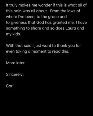 Carl Lentz Instagram - For an update on Laura and I, swipe…