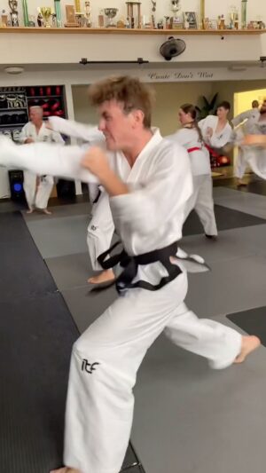 Carl Van Roon Instagram - Blending boxing fundamentals with TKD kicking @harryglover_ @__ashleyporter @garath_hale #vanroonmartialarts #taekwondo #kickboxing #mma #karate