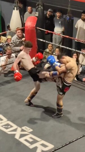 Carl Van Roon Instagram - This young man’s debut Muay Thai fight on the recent @citykickboxing card. While he didn’t receive the nod from the judges he did himself proud in round 3. Congratulations Young Blood @domoflaherty #muaythai #kickboxing #debut #proud #teep #frontkick #sidekick #yokogeri #yopchagi #citykickboxing #vanroonmartialarts