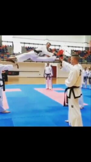 Carl Van Roon Instagram - Triple kick 🦶🏻#triple #triplekick #taekwondo #jumpkick #karate #tricking #mma #kickboxing #vanroonmartialarts