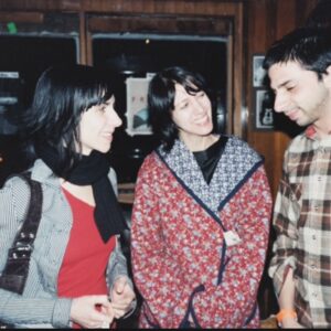 Carla Azar Instagram - Polly & I went to see the @yeahyeahyeahs at the troubadour in Los Angeles. I think it was 2007. Talking to a friend afterwards backstage. 
photo —-> @little_vampire 🔥