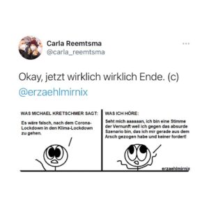 Carla Reemtsma Instagram - Die Klimakrise zu bekämpfen, heißt oft auch, gegen Mythen, falsche Erzählungen und Strohmannargumente kämpfen. Das macht oft müde. Aber in Zeiten, in denen die Klimablockierer den gesellschaftlichen Rückhalt für Klimagerechtigkeit zu spüren bekommen und keine anderen Argumente mehr finden, ist es unverzichtbar. 
Genauso, wie es unverzichtbar ist – gerade in Wahlkampfzeiten – immer und immer wieder, die Forderung nach einer klimagerechten Gesellschaft laut auf die Straßen zu tragen. Kommt dazu ✊