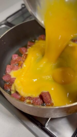 Carlos Bertolazzi Instagram - HOJE TEM 🥚🧀FORTAIA🧀🥚

Eu amo esse prato muito tradicional na Serra gaúcha 💚❤️💛

4 ovos
200g de queijo colonial
200g de salame
Sal e orégano 

O RS ainda precisa de vocês. Assista o vídeo até o final e ajude 🫠