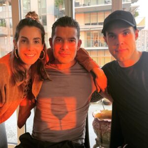 Carly Pope Instagram - Sibs. Love these bros so. Also: Kris’ new tee line: avail while the sunsets and the wines last...so, not long! #shadowshirts 😂