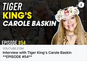 Carole Baskin Instagram - Check out my new interview with E for Explicit! 

YouTube: https://youtu.be/_uvXltiDnBk 

iTunes: https://podcasts.apple.com/us/podcast/episode-54-carole-baskin/id1462636480?i=1000547879059

Spotify: https://open.spotify.com/episode/77cyY81yIkaMsIydQLwMOt?si=bPJpnPdMS-OsxKxd9ePRHQ
