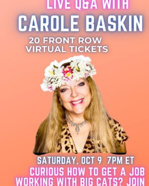 Carole Baskin Instagram - Join Carole for the first LIVE Cameo interview with Lauren at 7 pm Saturday! 
Click the link below to learn more!

https://www.cameo.com/events/bigcatrescue/615b9a660e5af1001dda976d