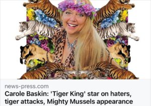 Carole Baskin Instagram - Click on link to view article!

https://www.news-press.com/story/entertainment/2022/04/13/tiger-king-carole-baskin-interview-first-pitch-fort-myers-mighty-mussels-baseball-game/9488771002/