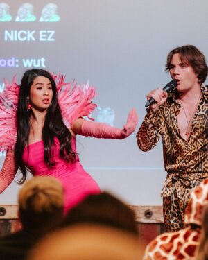 Caroline Kwan Instagram - the Gala for Good was so good that we raised over 250k  for the rainforest ✨🦩🐆🐒🐍🦍

Thank you to @qtcinderella and @maya_higa for throwing a tremendous event! 💗
📸: @oreeeo