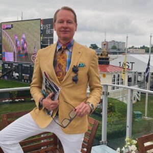 Carson Kressley Instagram - Happy @preaknessstakes !!! Wearing @jackvictorofficial @paulstuartny @hermes @frame and @jimmychoo