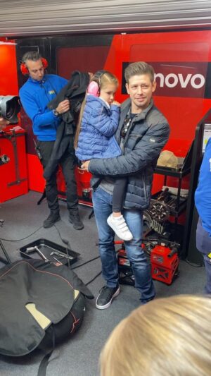 Casey Stoner Instagram - Showing my girls around the garage.