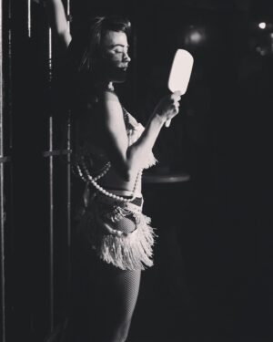 Cassandra Naud Instagram - Mid performance... The self love is real #lostinthesauce 🥰😂 One more show left this year!!! December 19th who’s coming? @the.smokeshow 
Photography by @katsdivineboudoir
