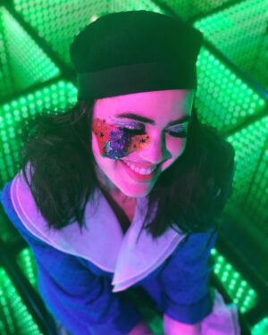 Cassandra Naud Instagram - 👏🏻WE MADE A MUSIC VIDEO! 👏🏻First of all I want to thank @chinstogram for trusting me in this project and allowing me to collaboratively bring this vision to life. Second thank you to Director/Producer/DOP extraordinaire @sterlinglarose ! This was my first ever birthmark bedazzle and I think I’m hooked. You’ll see me walking down the streets glammed and glittered from here on out and we owe it all to @lahbra for absolutely NAILING it in the makeup department. Lastly big thank you to @richielubaton and my blood brother @juliennaud for helping out with the moves and being such great team players💛 Cannot wait to show you guys what we created! Xo #OnMyOwn #birthmarkmagic