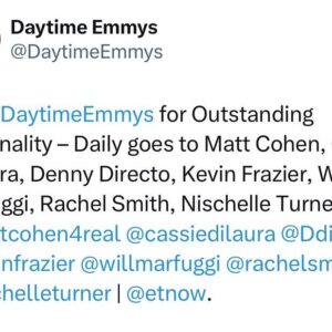 Cassie DiLaura Instagram - “And the Emmy goes to…” 🏆🏆

I was working in Nashville while the @daytimeemmys took place in LA, so I couldn’t be there with my @entertainmenttonight family, but I’m so thankful for the sweet friends and @spotify fam who helped celebrate the moment with me 🥳 (especially @oliviahanceri for holding my hand during the first category, @morgln for videoing, and @lilyrosemusic for filling in for me at the last second so I didn’t have to miss our 2nd category!! 🥰)

@entertainmenttonight took home our 9th 🏆 for Outstanding Entertainment News Series followed by our talent team taking home the inaugural Emmy for Outstanding Daytime Personality — Daily. That one’s a big one for us for so many reasons 🥹 … but y’all we beat Judge Judy!!!!!! 🤭

Thank you @dylanmcgraw_ for capturing these photos. Forever grateful for you! ❤️📸

And you best believe I updated my bio to 4x Emmy Award winner REAAAAL fast 😂🤗☺️