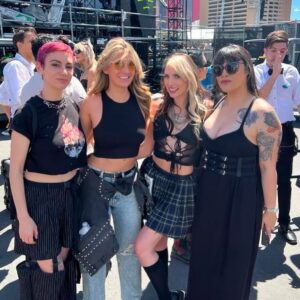 Catherine Corcoran Instagram - I’m so lucky to have these amazing, wonderful, talented humans who invite me to do cool, fun things and also remember to take photos at said things so I do not have to 😉. Thanks @spencerink @iceninekills for bringing @leahvoysey and I along for the @sicknewworld ride. We love ya!