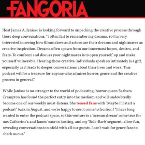 Catherine Corcoran Instagram - If you haven’t already, make sure to catch Scream Dreams in @Fangoria! A special thanks to @horrorgirlprobs and @philnobile for premiering our hair-raising Teaser. Get ready for a hauntingly good time as we extend Spooky Season well into November! 😱🛏️

#podcast #spookyseason #horrorpodcast #fangoria #podcastaddict 

A @film_amp Production