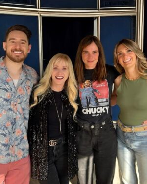 Catherine Corcoran Instagram - We were joined by @fionadourif today on @screamdreamspod @deadmeatjames and @instacatherinec and I had a great time talking about acting and dreaming and all things Chucky! Coming soon…